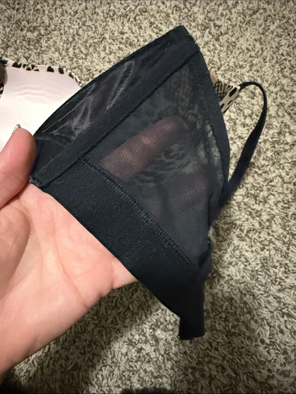 Victoria's Secret Leopard-Print Padded Bra in Black and Beige